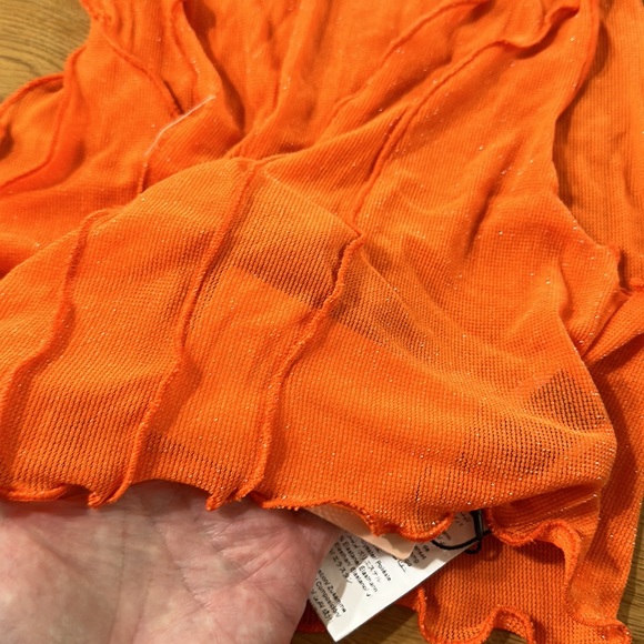 Orange Ripple Wave top and skirt set - Picture 4 of 7